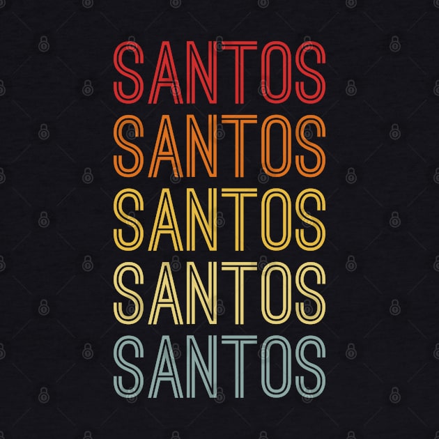 Santos Name Vintage Retro Pattern by CoolDesignsDz